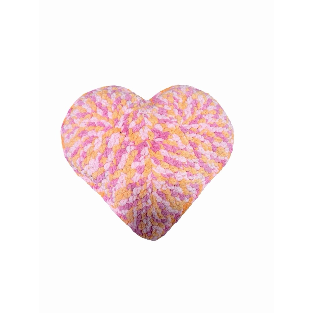 New Handmade Crochet Throw Pillow HEART 12 inches